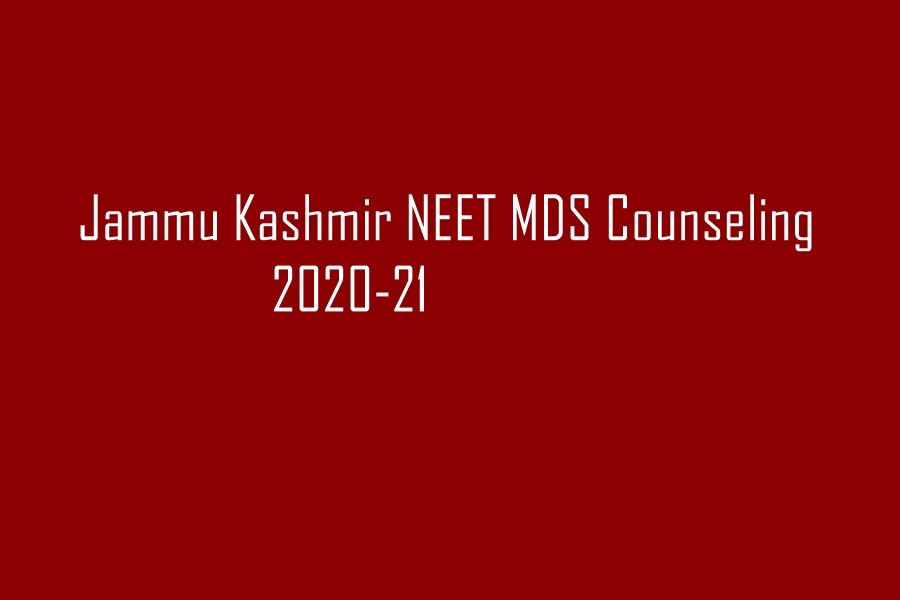 Jammu kashmir NEET MDS Counseling 2020