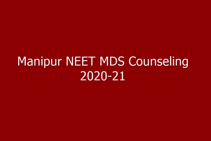 Manipur NEET MDS Counseling 2020